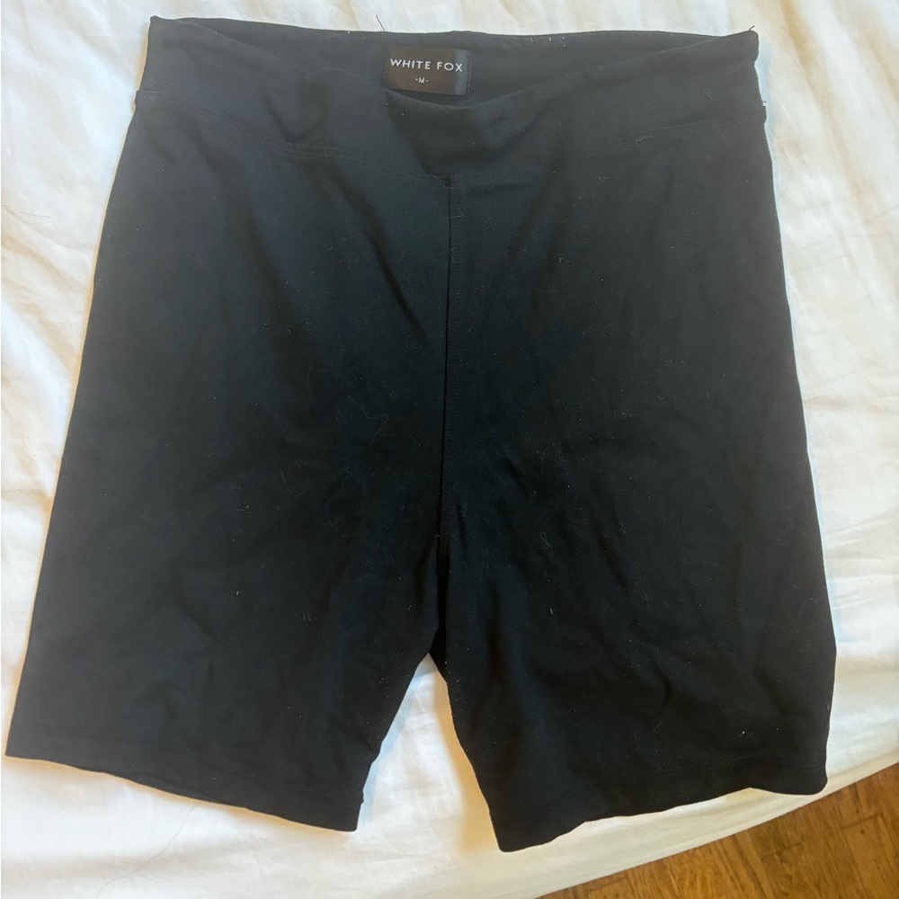 White fox biker shorts